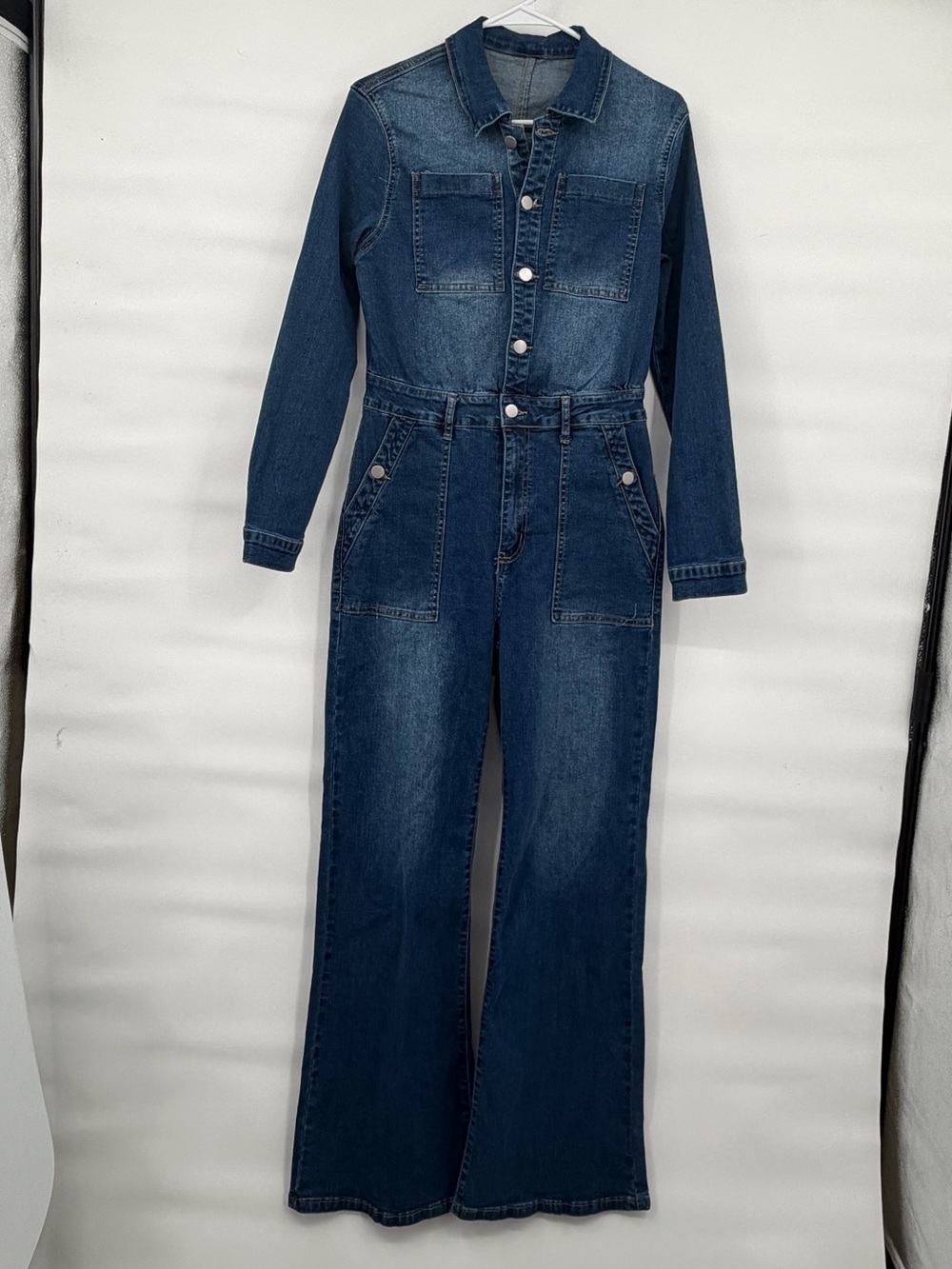 Shein denim coverall wide leg jumpsuit